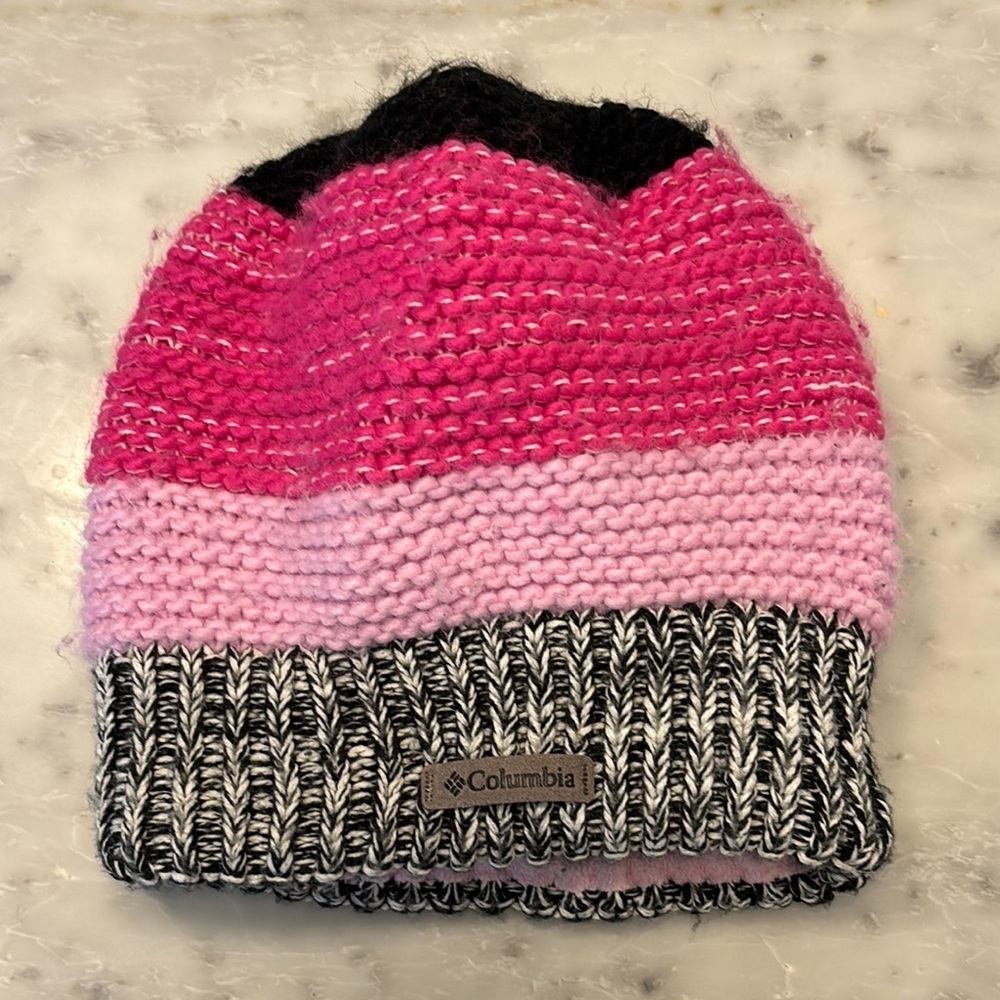 Columbia Kids' Pink and Black Knit Hat